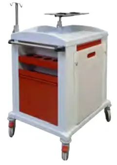 Sideview - Emergency Cart with oxygen bottle holder - Emergency Cart - KAS Medics Ltd