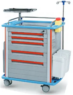 
Emergency Cart with oxygen bottle holder - Emergency Cart - KAS Medics Ltd