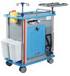 
Side view - Emergency Cart with oxygen bottle holder - Emergency Cart - KAS Medics Ltd