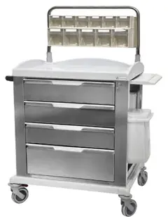 Stainless steel - Medication Trolley - KAS Medics Ltd